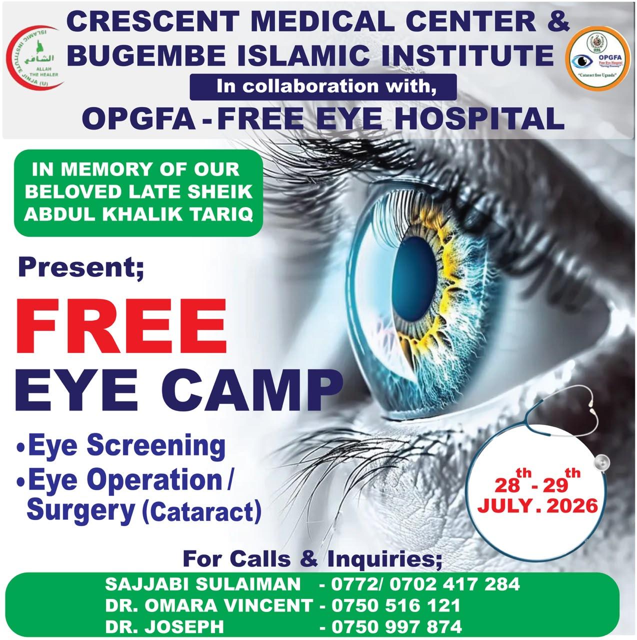 FREE EYE CAMP CARE.